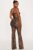 EVE Sexy Leopard Print Tube Top Two Piece Pants Set SHD-9976