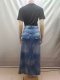 EVE Fashion Faux Two-piece Denim Jeans GAKF-60306