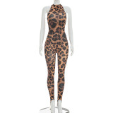 EVE Leopard Print Off Shoulder Bodysuit 2 Piece Pants Set GDSF-J26ST077