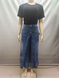 EVE Fashion Faux Two-piece Denim Jeans GAKF-60306