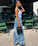 EVE Fashion Faux Two-piece Denim Jeans GAKF-60306