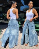 EVE Fashion Faux Two-piece Denim Jeans GAKF-60306