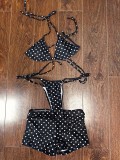 EVE Polka Dots Print Bikinis Beach 3 Piece Swimsuit MEM-88696