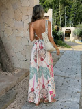 EVE Casual Print Halterneck Maxi Dress GZEY-D26230093