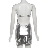 EVE Sexy Backless Sling Mini Dress XEF-K6D02030A