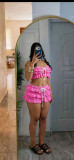EVE Casual Ruffles Knits Tie Up Beach 2 Piece Shorts Set CM-60412