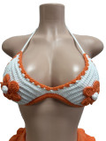 EVE Knits Ruffles Tie Up Beach Two Piece Shorts Set CM-60408