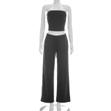EVE Casual Solid Color Two Piece Pants Set GSZM-D26ST119