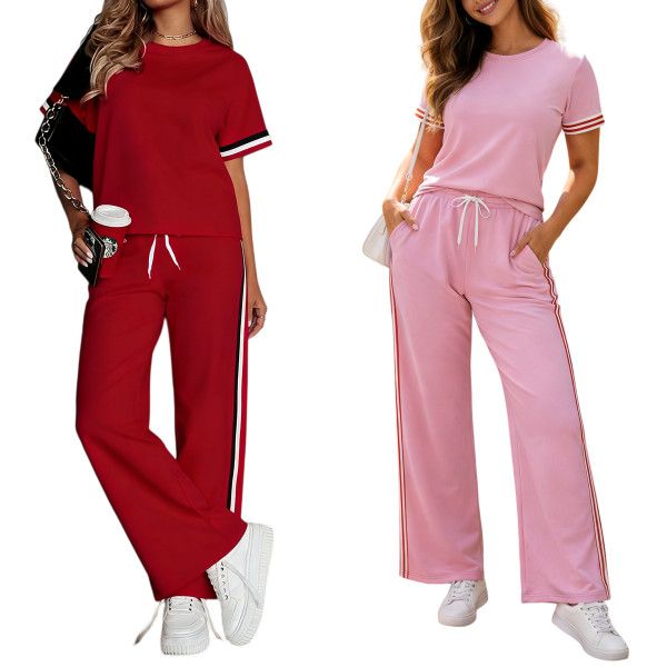 EVE Short Sleeve T Shirt Two Piece Pants Set HNIF-ZM018