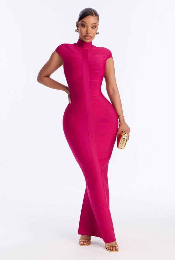 EVE Solid Color Tight Maxi Dress GKYS-2950