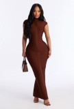 EVE Solid Color Tight Maxi Dress GKYS-2950