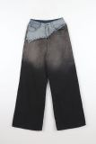 EVE Plus Size Gradient Irrgular Wide Leg Jeans GYLN-8080