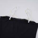 EVE Contrast Color Sling Seventh Jumpsuit GPKJ-MR48664