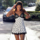 EVE Lace Patchwork Contrast Color Mini Dress GPKJ-MR48496