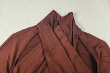 EVE Solid Color Long Sleeve Maxi Dress GJYO-JD305175