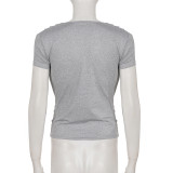 EVE Short Sleeve Ruched T Shirts GPKJ-MR48422