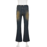 EVE Fashion Washed Hollow Out Flare Jeans GPKJ-MR48070