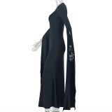 EVE Solid Color Long Sleeve Maxi Dress GJYO-JD305095