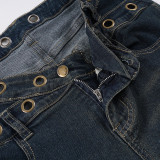 EVE Fashion Washed Hollow Out Flare Jeans GPKJ-MR48070