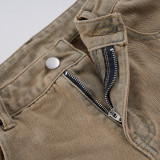 EVE Solid-color Gradient Straight-leg Jeans GPKJ-MR46157