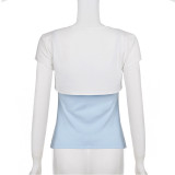 EVE Contrast Color Tunic Two Piece Tops GPKJ-MR48269
