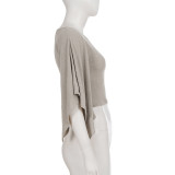 EVE Bat Sleeve Solid Color T Shirt GPKJ-MR48235