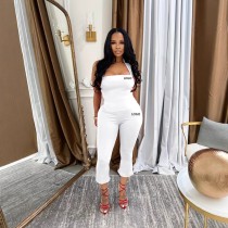 Custom LOGO Sexy Halterneck Backless Two Piece Pants Set DDF-88237LOGO