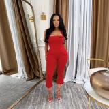 Custom LOGO Sexy Halterneck Backless Two Piece Pants Set DDF-88237LOGO