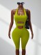 EVE Solid Color Halterneck Backless Sport Romper GHYX-TXY5305