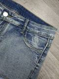 EVE Hot Drill Contrast Color Denim Short GQLF-5800