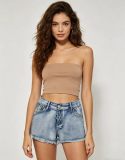 EVE Hot Drill Contrast Color Denim Short GQLF-5800