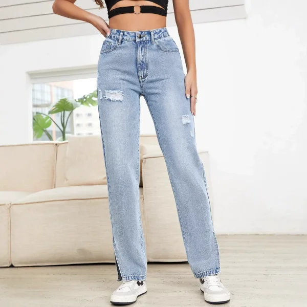 EVE Fashion Holes Washed Slim Jeans GYXN-35780