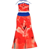 EVE Print Halterneck Vest Long Skirts 2 Piece Set GZJQ-K6S05317A