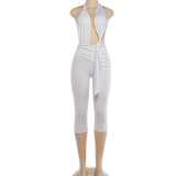 EVE Solid Color Tie Up Backless Ronper XEF-K6Q06471A
