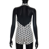 EVE Backless Polka Dot Halterneck Romper GDSF-D26RP106