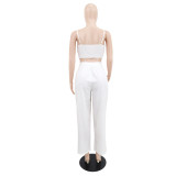 EVE Hollow Out Sling Tube Top Two Piece Pants Set GYLY-11126