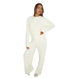 EVE Solid Color Long Sleeve Lounge Wear Pants Suit SSNF-211517
