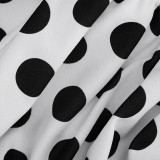 EVE Polka Dot Print Sling Top Flower Bud Shorts Suit GSZM-D26ST085