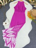 EVE Solid Color Sleeveless Print Jumpsuit GYLY-11144