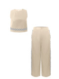 EVE Plus Size Fashion Embroidered Tank Top and Pants Set ZDF-33518
