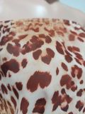 EVE Leopard Print Off Shoulder Chiffon Mini Dress YD-8855