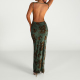 EVE Print Backless Sling Maxi Dress SUM-JY25576MHO