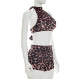 EVE Leopard Print Tie Up Two Piece Shorts Set GDSF-J26ST137