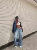 EVE Casual Tie Up Washed Straight Jeans GYLN-0172