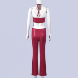 EVE Sleeveless Halterneck Tie Up Jumpsuit GFRT-42396JBC