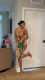 EVE Print Backless Sling Tops Two Piece Pants Set TE-4757