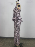 EVE Leopard Print Sleeveless Two PIece Skirts Set XHSY-BT7040