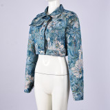 EVE Print Long Sleeve Cardigan Jackets GFRT-42286TBG