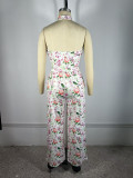 EVE Print Halterneck Top Wide Leg Pants 2 Piece Set TE-4758