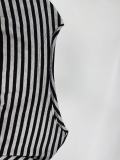 EVE Plus Size Stripe Slash Shoulder Top Wide Leg Pants Suit GAWE-6738